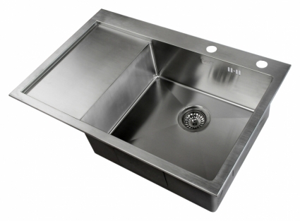 Мойка кухонная Zorg Inox RX RX-7851-R брашированная, прямоугольная, с крылом, 78x51 см