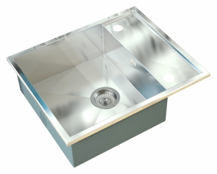 Мойка кухонная Zorg Inox X X-6050 брашированная, прямоугольная, с крылом, 60x50 см
