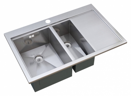 Мойка кухонная Zorg Master X OLIMPIA ZM X-7852-2-L брашированная, прямоугольная, 78x52 см
