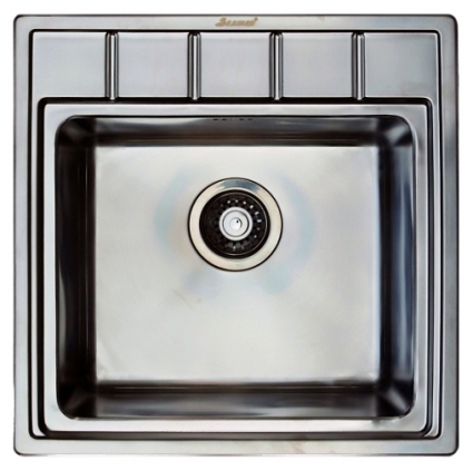 Мойка кухонная Seaman Eco Roma SMR-5050A без отверстий брашированная, квадратная, 50x50 см
