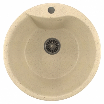 Мойка кухонная Mixline ML-GM12 бежевый матовая, круглая, 48.5x48.5 см