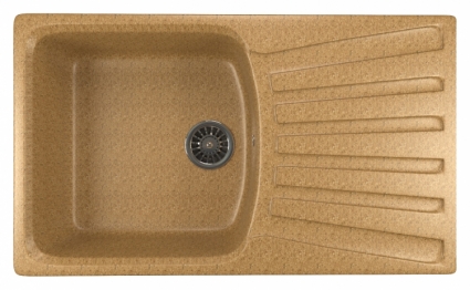 Мойка кухонная Mixline ML-GM20 песочный матовая, прямоугольная, с крылом, 85x49.5 см
