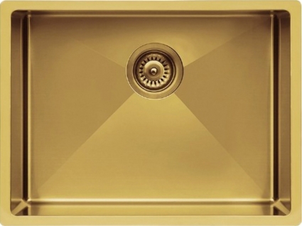 Мойка кухонная TopZero ColorX TNL 500 matt gold матовая, прямоугольная, 55x45 см