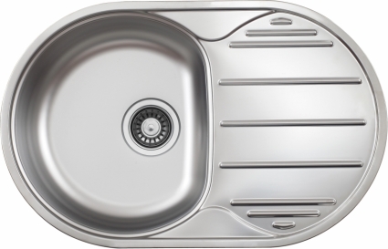Мойка кухонная TopZero Eclipse ELP780.500 глянцевая, овальная, 78x50 см