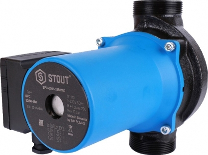 Циркуляционный насос Stout 32/80-180 напор 7.1 м, мощность 277 Вт
