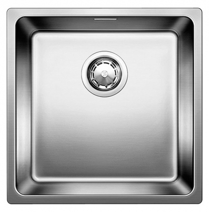 Мойка кухонная Blanco Andano 400 IF сталь с клапаном, глянцевая, квадратная, 44x44 см