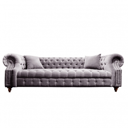 Диван ROOMERS FURNITURE Оскар серого цвета с подлокотниками,  стиль классический