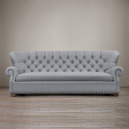 Диван RESTORATION HARDWARE Черчиль с обивкой из льна, с подлокотниками, без подушек