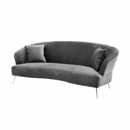 Диван ROOMERS FURNITURE серого цвета с подлокотниками, с подушками
