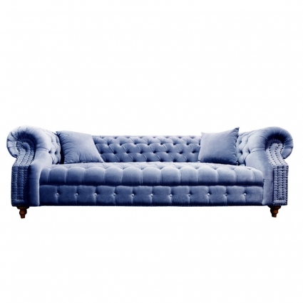 Диван ROOMERS FURNITURE Оскар голубого цвета с подлокотниками, без подушек