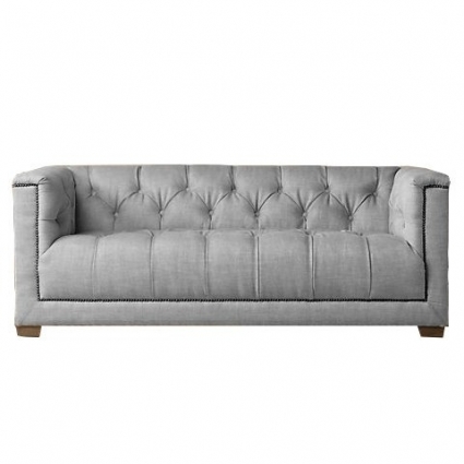 Диван RESTORATION HARDWARE Савой серого цвета для кухни, с подлокотниками