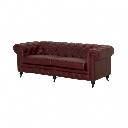 Диван ROOMERS FURNITURE с обивкой из натуральной кожи, с подлокотниками, без подушек