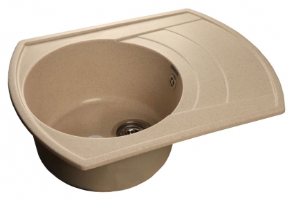 Мойка кухонная GranFest Rondo GF-R650L бежевый прямоугольная, с крылом, 65x50 см