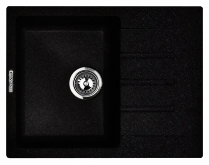 Мойка кухонная Lava L1 черный прямоугольная, с крылом, 64.5x49.5 см