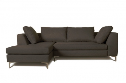 Диван угловой левый KARE DESIGN Siesta серого цвета с подлокотниками, с подушками