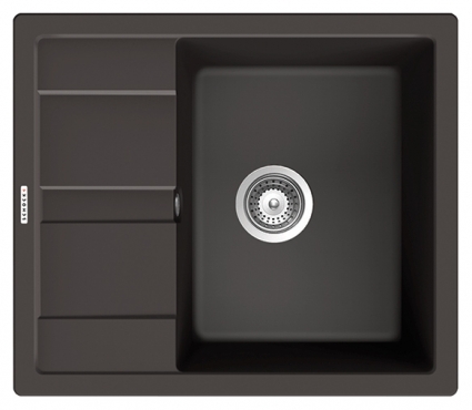 Мойка кухонная Schock Optima 45D оникс матовая, прямоугольная, с крылом, 58x50 см
