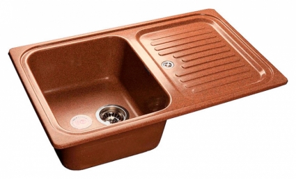 Мойка кухонная GranFest Standart GF-S780L терракот прямоугольная, с крылом, 78x50 см