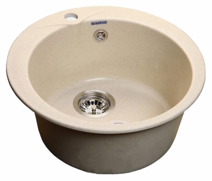 Мойка кухонная GranFest Rondo GF-R480 белый круглая, 48x48 см