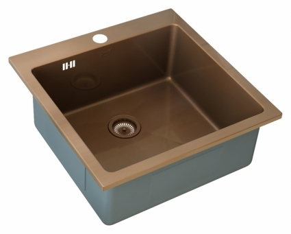 Мойка кухонная Zorg Inox Pvd SZR-51 COPPER брашированная, квадратная, 51x51 см