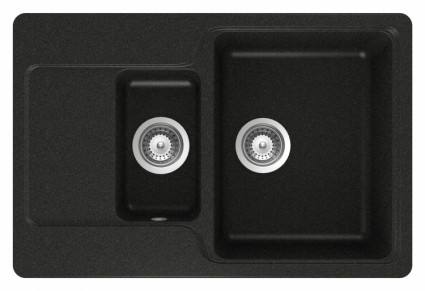 Мойка кухонная Schock Cambridge 60D оникс матовая, прямоугольная, 77x51 см