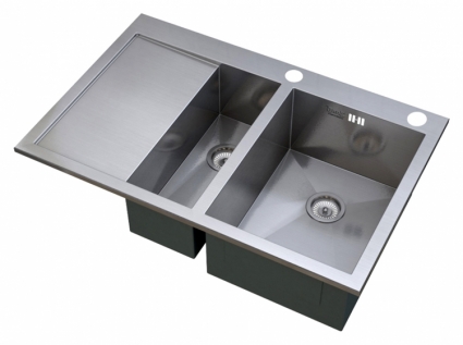 Мойка кухонная Zorg Inox X X-5178-2-R брашированная, прямоугольная, с крылом, 78x51 см