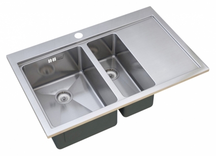 Мойка кухонная Zorg Master R AXIS ZM R-7852-2-L брашированная, прямоугольная, 78x52 см