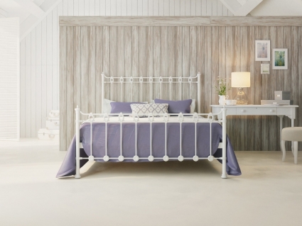 Кровать Dream Master Капель 160х200 бело-глянцевого цвета с изголовьем, без ящиков