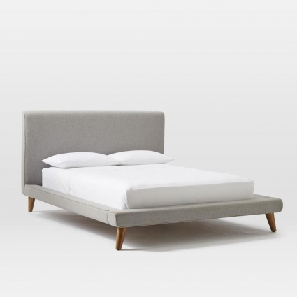 Кровать IdealBeds Mod Collection 160х200 светло-серого цвета с изголовьем, без ящиков
