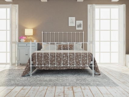 Кровать Dream Master Париж 180х200 бело-глянцевого цвета с изголовьем, без ящиков