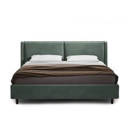 Кровать The IDEA Iris 180х200 зеленого цвета с изголовьем, без ящиков