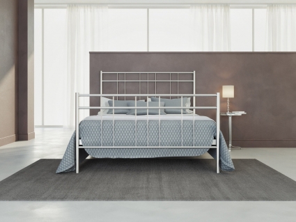 Кровать Dream Master Модена 180х200 серебряного цвета с изголовьем, без ящиков