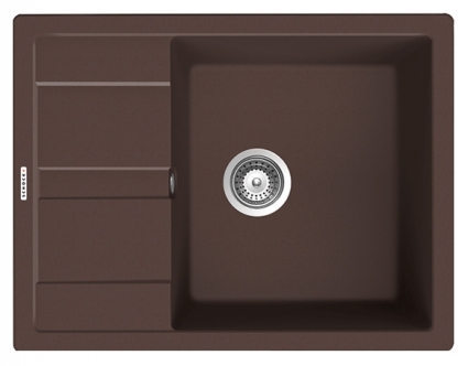 Мойка кухонная Schock Optima 50D мокка матовая, прямоугольная, с крылом, 65x50 см