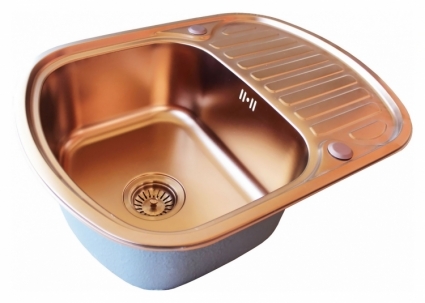 Мойка кухонная Zorg Inox Pvd SZR-630-490 COPPER матовая, прямоугольная, 63x49 см