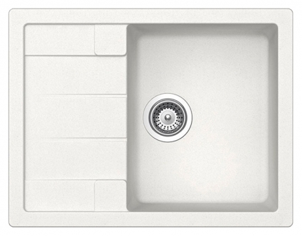 Мойка кухонная Schock Aster 45D альпина матовая, прямоугольная, с крылом, 65x50 см