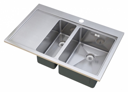 Мойка кухонная Zorg Master R PINOS ZM R-7852-2-R брашированная, прямоугольная, 78x52 см