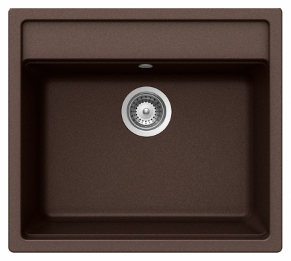 Мойка кухонная Schock Nemo 60 (N-100) мокка матовая, прямоугольная, 57x51 см