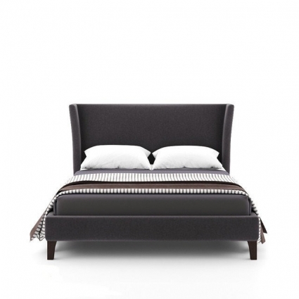 Кровать IdealBeds Zach 140х200 темно-коричневого цвета с изголовьем, без ящиков