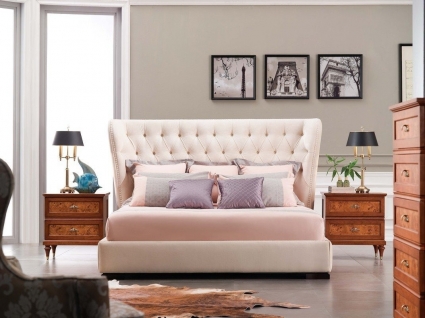 Кровать Fratelli Barri Mestre бежевого цвета 180х200  с изголовьем, без ящиков