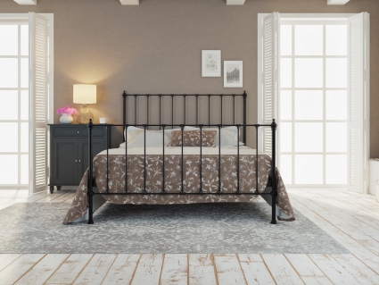 Кровать Dream Master Париж 160х200 черно-глянцевого цвета с изголовьем, без ящиков