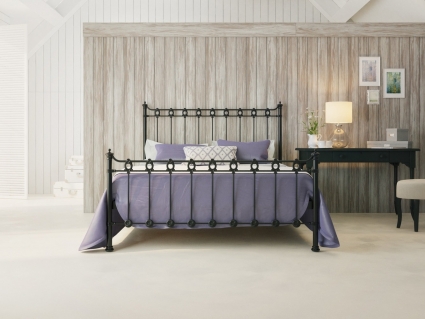 Кровать Dream Master Капель 180х200 черно-глянцевого цвета с изголовьем, без ящиков