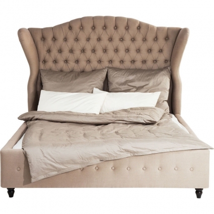 Кровать KARE DESIGN City Spirit 160х200 бежевого цвета с изголовьем, без ящиков