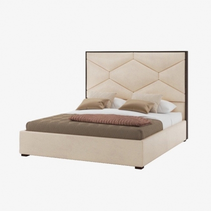 Кровать IdealBeds Martina 180х200 кремового цвета с изголовьем