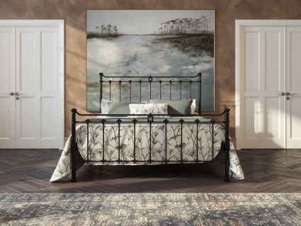 Кровать Dream Master Гвардиан 160х200 черно-глянцевого цвета с изголовьем, без ящиков