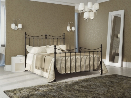 Кровать Dream Master Тая 140х200 черно-глянцевого цвета с изголовьем, без ящиков