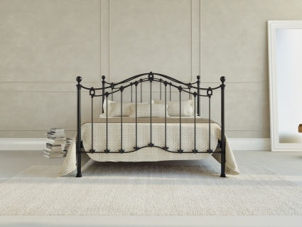 Кровать Dream Master Карина 140х200 черно-глянцевого цвета с изголовьем, без ящиков