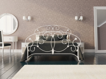 Кровать Dream Master Арина 120х200 бело-глянцевого цвета с изголовьем, без ящиков