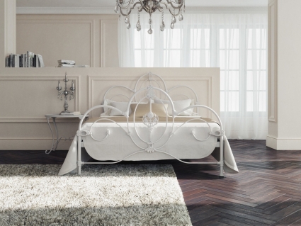Кровать Dream Master Прима 120х200 бело-глянцевого цвета с изголовьем, без ящиков
