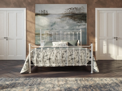 Кровать Dream Master Гвардиан 160х200 бело-глянцевого цвета с изголовьем, без ящиков
