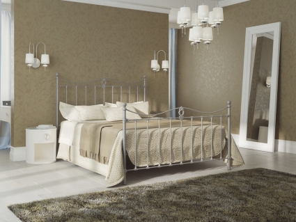Кровать Dream Master Тая 160х200 серебряного цвета с изголовьем, без ящиков