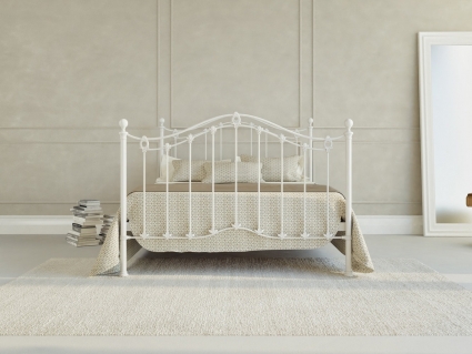 Кровать Dream Master Карина 180х200 бело-глянцевого цвета с изголовьем, без ящиков